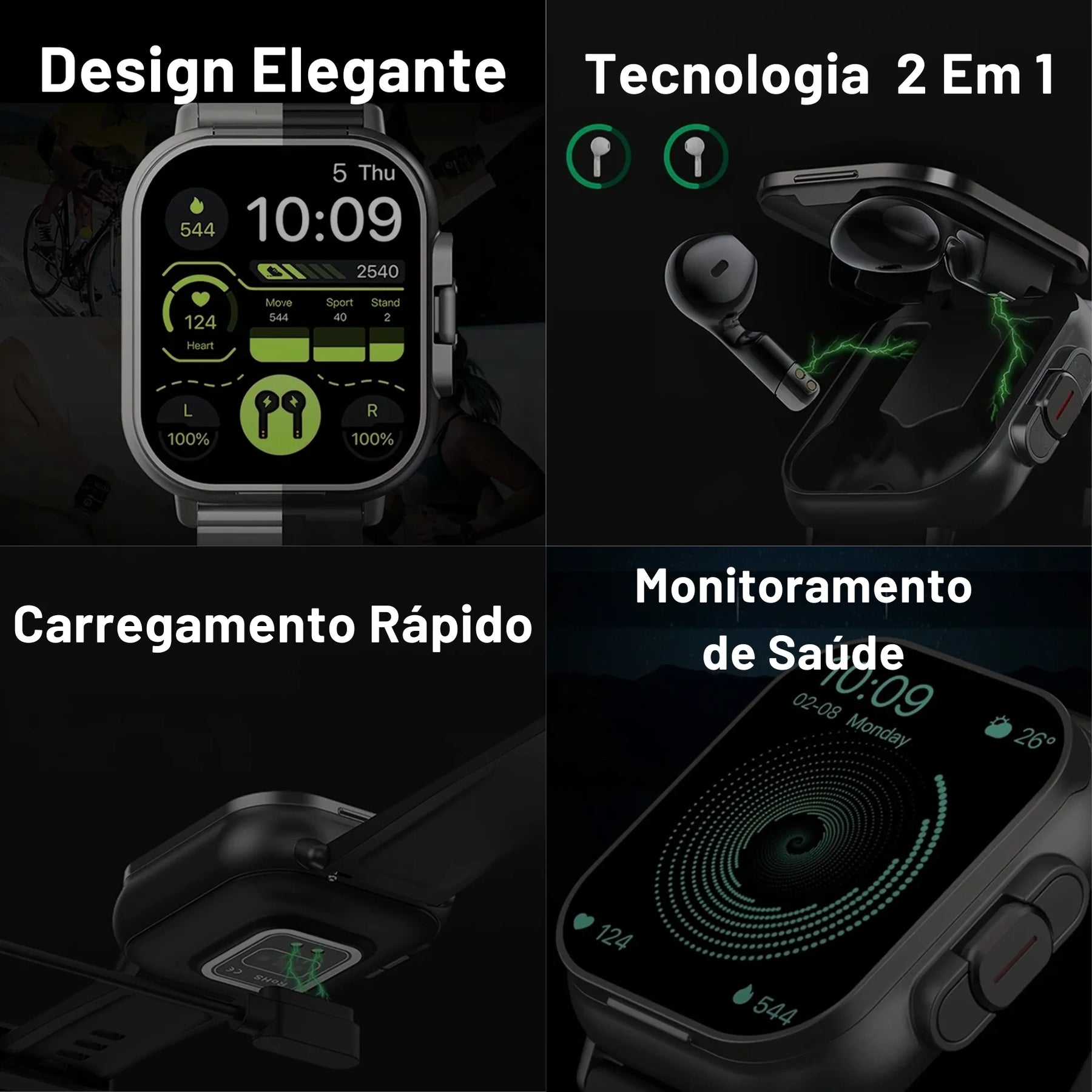 Smart Watch Pro 2 em 1